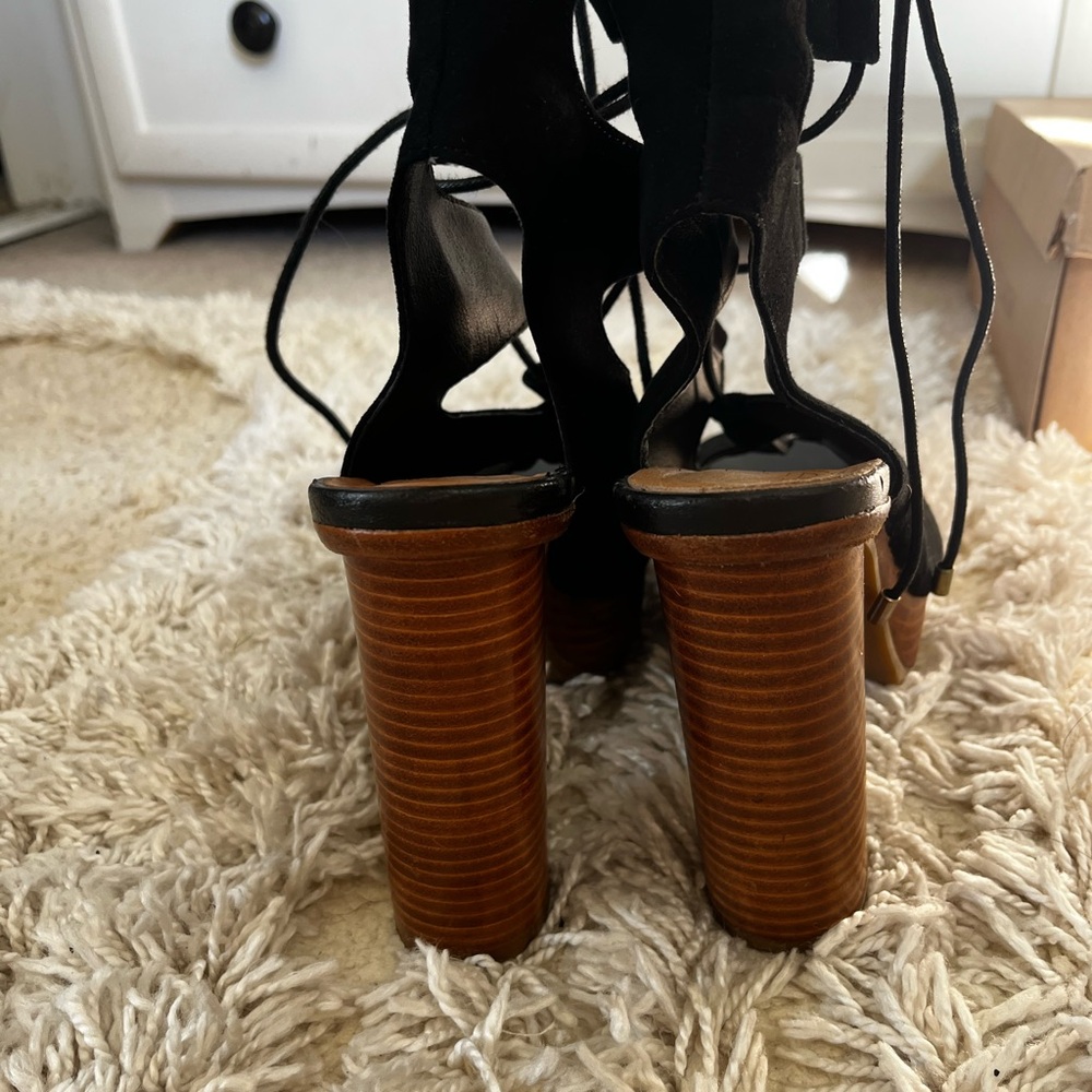 Kurt Geiger Black Suede Platform Heels - Picture 3 of 5
